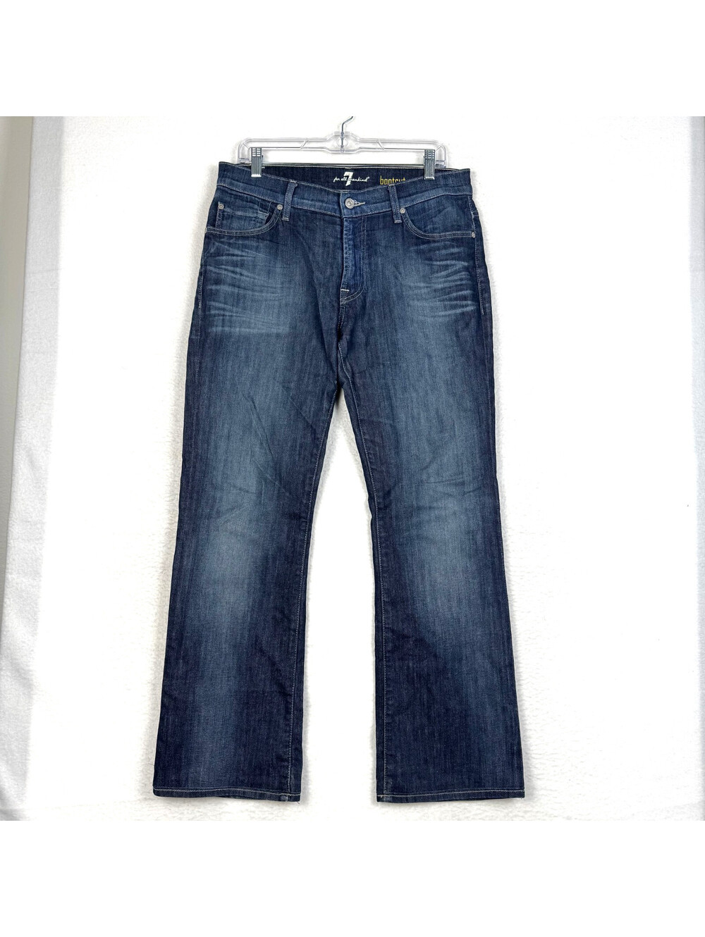 Y2K 7 For All Mankind Bootcut Mens 33x30 Dark Wash Stretch Denim Jeans 00s